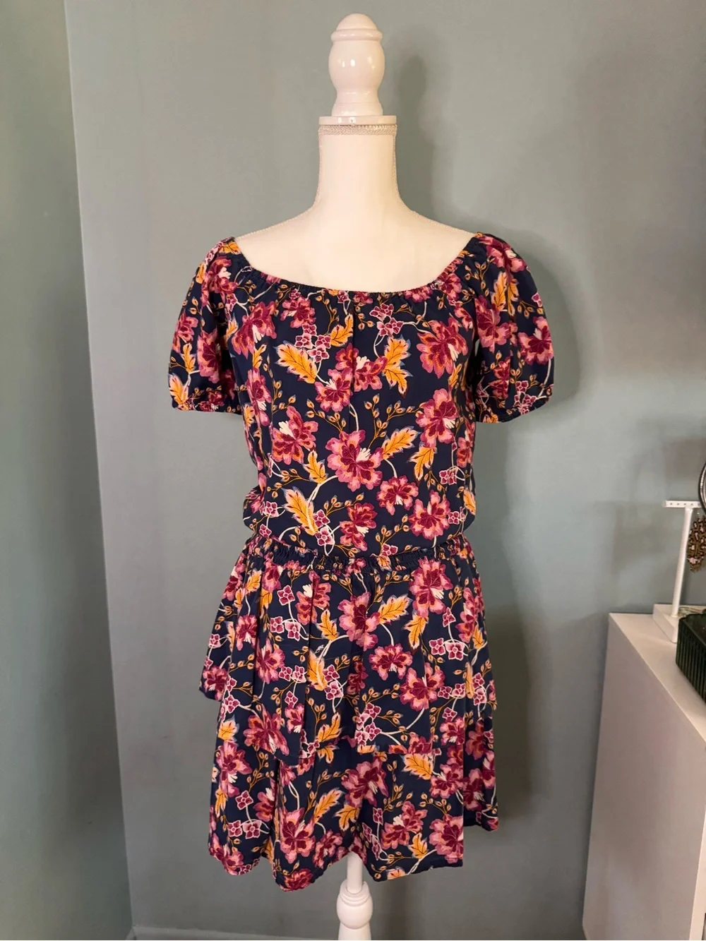 Old Navy Girls Set Fall Floral Skirt Peasant Top XL PLUS